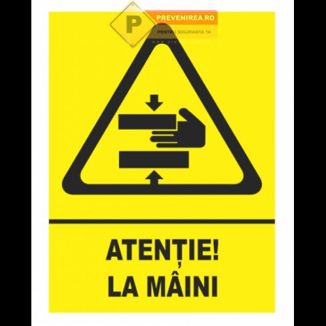 Indicator pericol de accidentare la maini